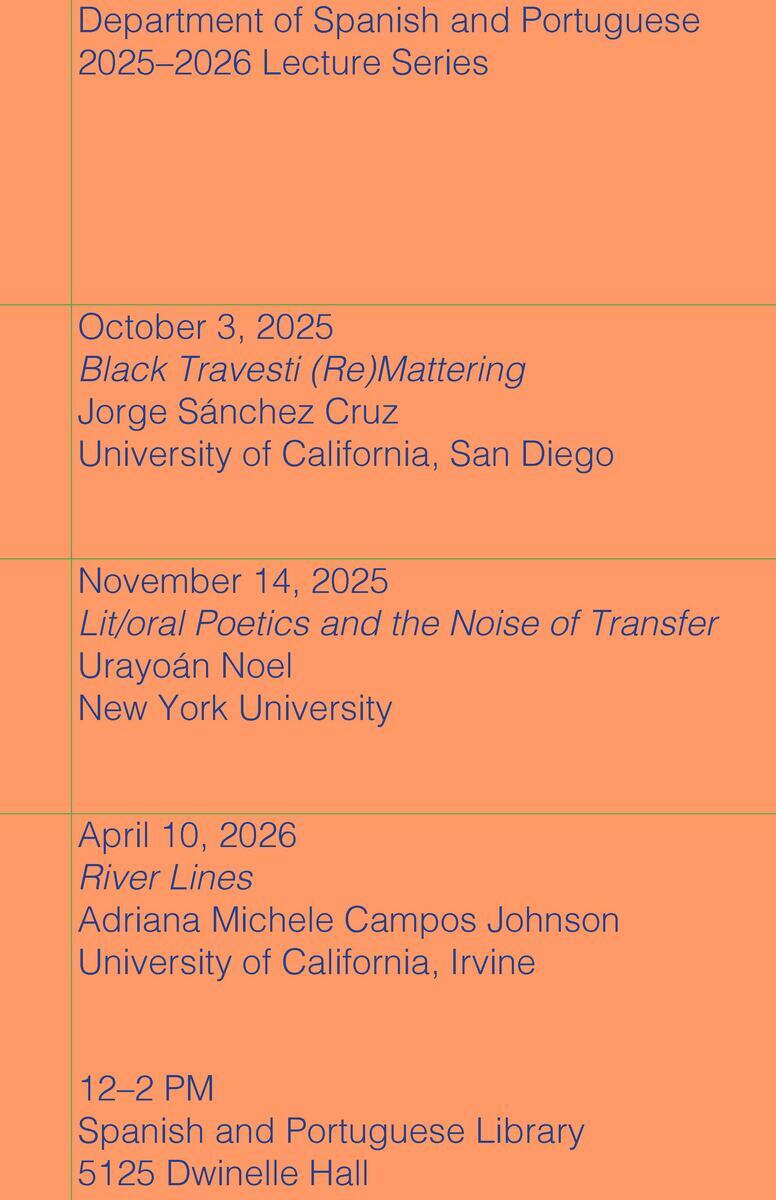 25-26 Spanish and Portuguese Department Lecture Series Calendar